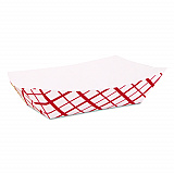 Paper Food Baskets, 2.5 lb Capacity, Red/White, Paper, 500/Carton (0421)