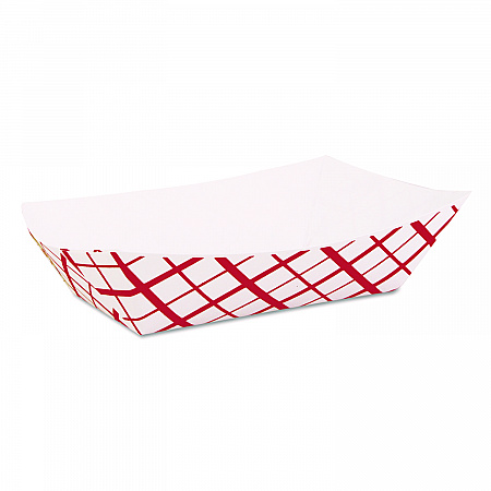 Paper Food Baskets, 2.5 lb Capacity, Red/White, Paper, 500/Carton (0421)