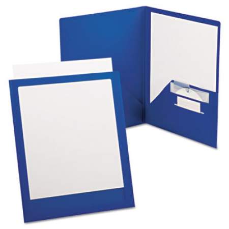 Oxford ViewFolio Plus Polypropylene Portfolio, 50-Sheet Capacity, 11 x 8.5, Clear/Blue (57470)