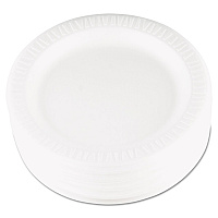Quiet Classic Laminated Foam Dinnerware, Plate, 9" dia, White, 500/Carton (9PWQR)