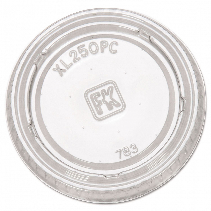 Portion Cup Lids, Fits 1.5 oz to 2.5 oz Portion Cups, Plastic, Clear, 125/Sleeve, 20 Sleeves/Carton (XL250PC)