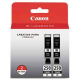 Canon 6432B004 (PGI-250XL) ChromaLife100+ High-Yield Ink, 500 Page-Yield, Black, 2/Pack