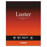 Canon PRO Luster Inkjet Photo Paper, 10.2 mil, 8.5 x 11, Luster White, 50/Pack (6211B004)