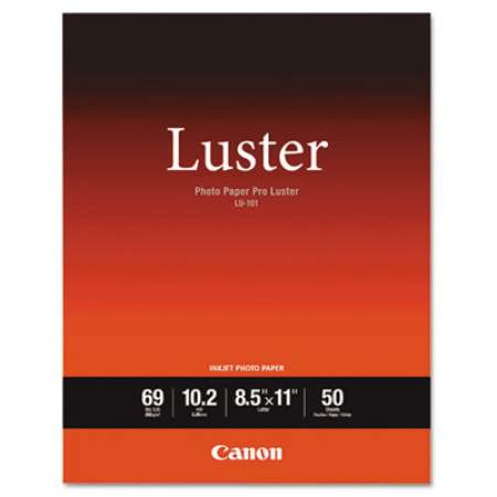 Canon PRO Luster Inkjet Photo Paper, 10.2 mil, 8.5 x 11, Luster White, 50/Pack (6211B004)