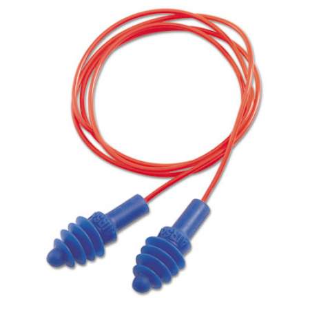 Howard Leight by Honeywell DPAS-30R AirSoft Multiple-Use Earplugs, 27NRR, Red Polycord, Blue, 100/Box