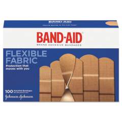 BAND-AID Flexible Fabric Adhesive Bandages, Assorted, 100/Box, 12 Box/Carton (11507800CT)