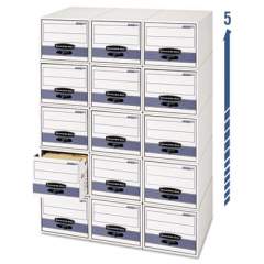 Bankers Box STOR/DRAWER STEEL PLUS Extra Space-Savings Storage Drawers, 10.5" x 25.25" x 5.25", White/Blue, 12/Carton (00302)