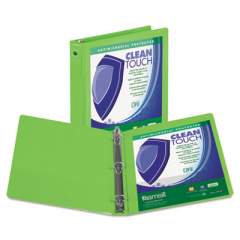 Samsill Clean Touch Round Ring View Binder Protected w/Antimicrobial Additive, 3 Rings, 1" Capacity, 11 x 8.5, Lime (17235)