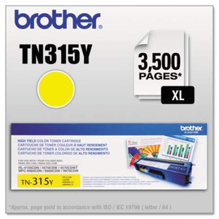 Brother TN315Y High-Yield Toner, 3,500 Page-Yield, Yellow