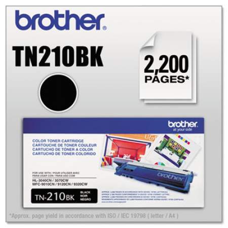 Brother TN210BK Toner, 2,200 Page-Yield, Black