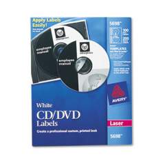 Avery Laser CD Labels, Matte White, 100/Pack (5698)