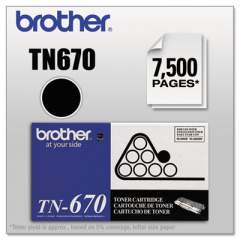 Brother TN670 High-Yield Toner, 7,500 Page-Yield, Black