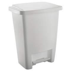 Rubbermaid STEP-ON WASTE CAN, RECTANGULAR, PLASTIC, 8.25 GAL, WHITE (284187WHICT)