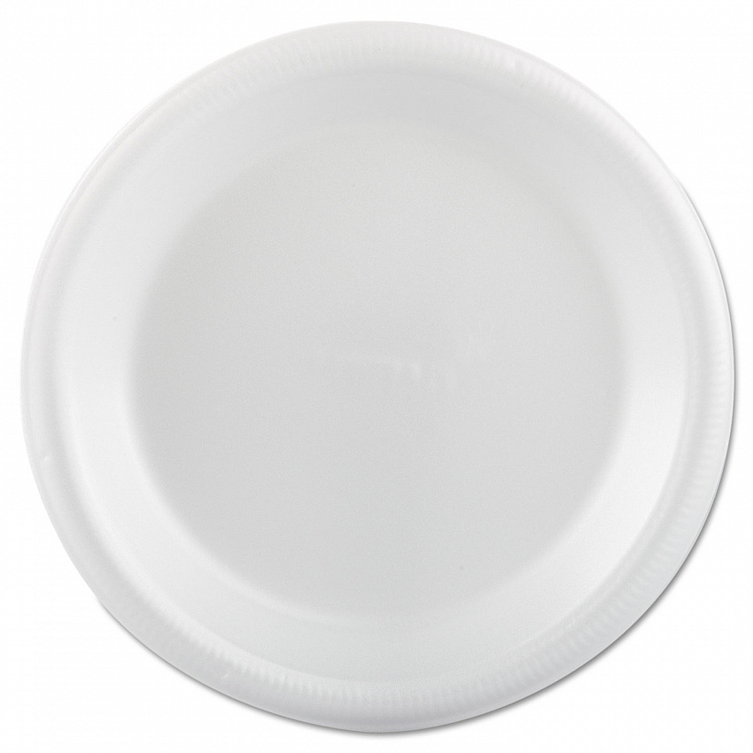Foam Dinnerware, Plate, 9" dia, White, 25/Pack, 20 Packs/Carton (12003)