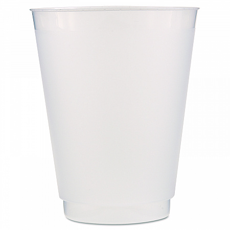Front Flex Plastic Cups, 16 oz, Frosted, 25/Pack, 20 Packs/Carton (PF16)