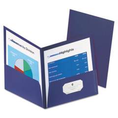 Oxford Honeycomb High-Capacity Twin Pocket Folders, 1" Capacity, 11 x 8.5, Dark Blue, 4/Pack (59626234)