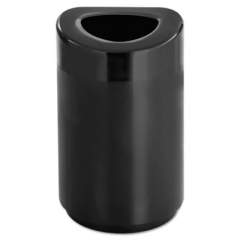 Safco Open Top Round Waste Receptacle, Steel, 30 gal, Black (9920BL)