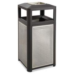 Safco ASHTRAY-TOP EVOS SERIES STEEL WASTE CONTAINER, 15 GAL, BLACK (9933BL)