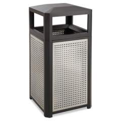 Safco Evos Series Steel Waste Container, 15 gal, Black (9932BL)