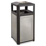 Safco Ashtray-Top Evos Series Steel Waste Container, 38 gal, Black (9935BL)