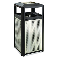 Evos Series Steel Waste Container, 38 gal., Steel, Powder Coated Finish, Black (9935BL)