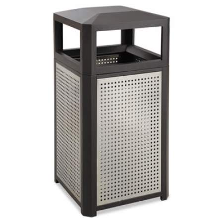 Safco Evos Series Steel Waste Container, 38 gal, Black (9934BL)