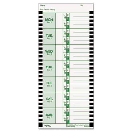 Time Clock Cards for Lathem Time 800P, One Side, 4 x 9, 100/Pack (E8100)