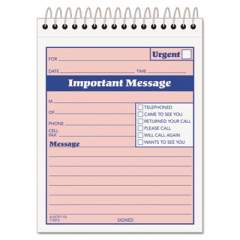 TOPS Telephone Message Book with Fax/Mobile Section, Two-Part Carbonless, 4.25 x 5.5, 1/Page, 50 Forms (4010)