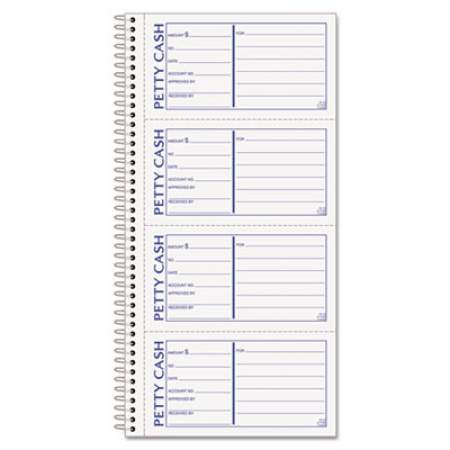 TOPS Petty Cash Receipt Book, Two-Part Carbonless, 5.5 x 11, 4/Page, 200 Forms (4109)
