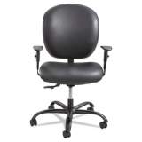 Safco Alday Intensive-Use Chair, Supports Up to 500 lb, 17.5" to 20" Seat Height, Black Vinyl Seat/Back, Black Base (3391BV)