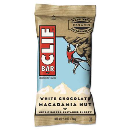 CLIF Bar Energy Bar, White Chocolate Macadamia Nut, 2.4 oz, 12/Box (161009)