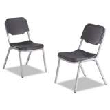 Iceberg Rough n Ready Stack Chair, Supports Up to 500 lb, Black Seat/Back, Silver Base, 4/Carton (64111)