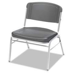 Iceberg Rough n Ready Wide-Format Big and Tall Stack Chair, Supports Up to 500 lb, Charcoal Seat/Back, Silver Base, 4/Carton (64127)