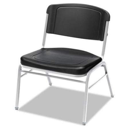 Iceberg Rough n Ready Wide-Format Big and Tall Stack Chair, Supports Up to 500 lb, Black Seat/Back, Silver Base, 4/Carton (64121)