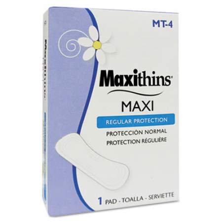 HOSPECO Maxithins Vended Sanitary Napkins #4, Maxi, 250 Individually Boxed Napkins/Carton (MT4)