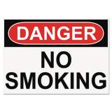 Headline Sign OSHA Safety Signs, DANGER NO SMOKING, White/Red/Black, 10 x 14 (5484)