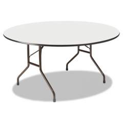 Iceberg OfficeWorks Wood Folding Table, 60" dia x 29"h, Gray Top, Charcoal Base (55267)