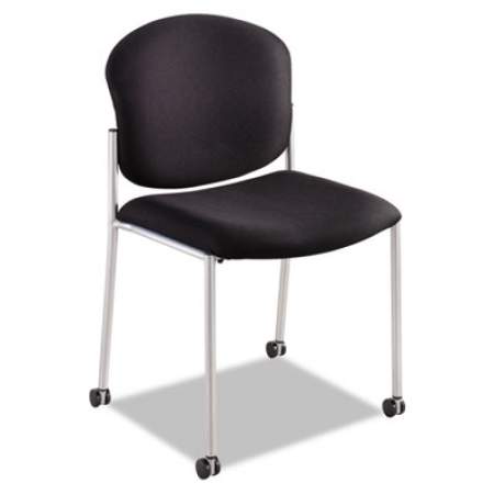 Safco Diaz Guest Chair, Fabric Seat/Back, 19.5" x 18.5" x 33.5", Black Seat/Back, Silver Base (4194BL)