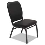 Alera Oversize Stack Chair without Arms, Supports Up to 500 lb, Black Vinyl Seat/Back, Black Base, 2/Carton (BT6616)