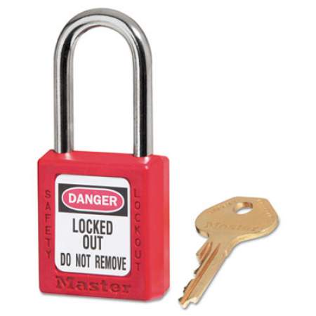 Master Lock Government Safety Lockout Padlock, Zenex, 1 1/2", Red, 1 Key, 6/Box (410RED)