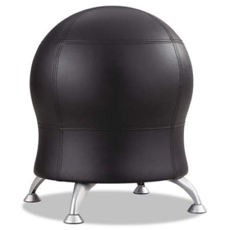 Safco Zenergy Ball Chair, Backless, Supports Up to 250 lb, Black Vinyl Seat, Silver Base (4751BV)
