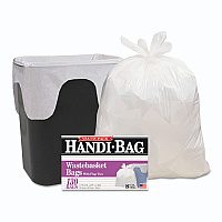 Super Value Pack Can Liners, 8 gal, 0.6 mil, 22" x 24", White, 130/Box (HAB6FW130)