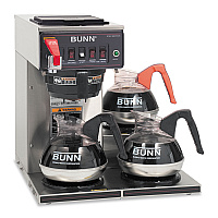CWTF-3 Three Burner Automatic Coffee Brewer, 12-Cup, Black/Stainless Steel (CWTF153LP)