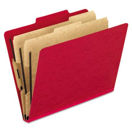 Pendaflex Six-Section Colored Classification Folders, 2 Dividers, Letter Size, Scarlet, 10/Box (1257SC)