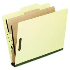 Pendaflex Four-, Six-, and Eight-Section Pressboard Classification Folders, 1 Divider, Embedded Fasteners, Letter, Light Green, 10/Box (1157G)