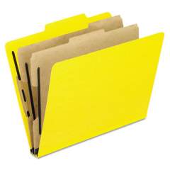 Pendaflex Six-Section Colored Classification Folders, 2 Dividers, Letter Size, Yellow, 10/Box (1257Y)