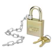 AbilityOne 5340015881010, Padlock With Attached Chain, 1 3/4" Width, Steel