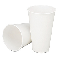 7530006414592, SKILCRAFT Cold Beverage Cups, 12 oz, Paper, White with Logo, 2,500/Box (6414592)