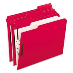 Pendaflex Colored Folders with Two Embossed Fasteners, 1/3-Cut Tabs, Letter Size, Red, 50/Box (21319)