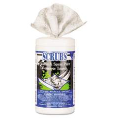 SCRUBS Graffiti and Spray Paint Remover Towels, Orange on White, 10 x 12, 30/Canister (90130EA)
